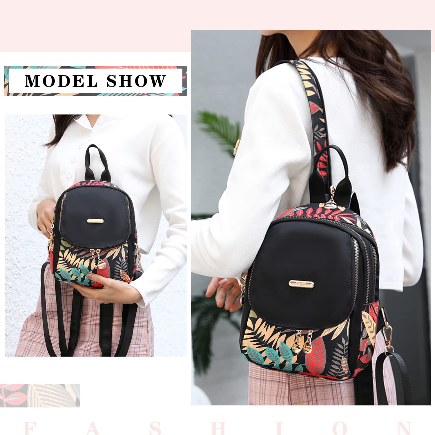 LHHMZ Femmes Mode Sac À Dos Petit sac à dos convertible multifonction pour filles Sacs à dos décontractés Sacs à bandoulière Sac à bandoulière