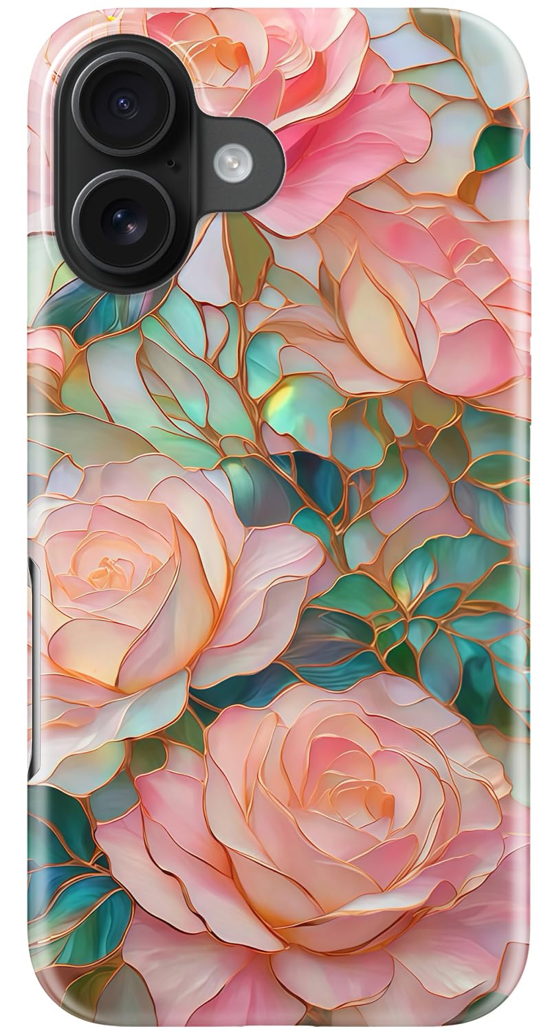 Goodon for iPhone 17 Pro Max Case Cute, Preppy Floral Design,Slim Silicone Protective Hard Cover, Wireless Charging Compatible Aesthetic Glossy Y2K Phone Cases for Women Girls, Marbled Floral Veins — view 19