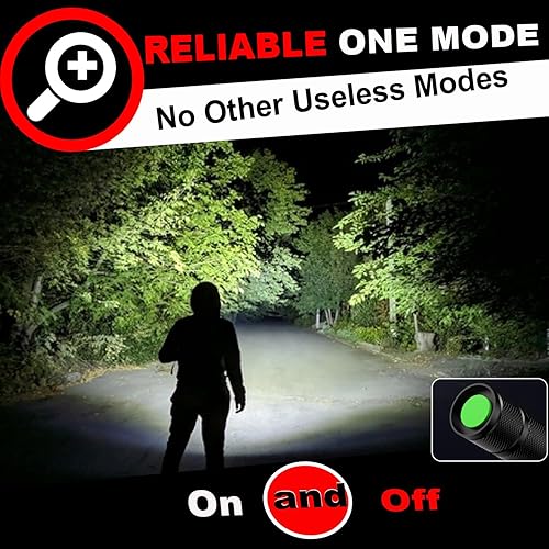 Miniatura 2 de Paquete de 4 linternas de 1 modo, linterna táctica LED superbrillante con zoom de alto lúmenes, luz de flash de bolsillo portátil resistente al agua