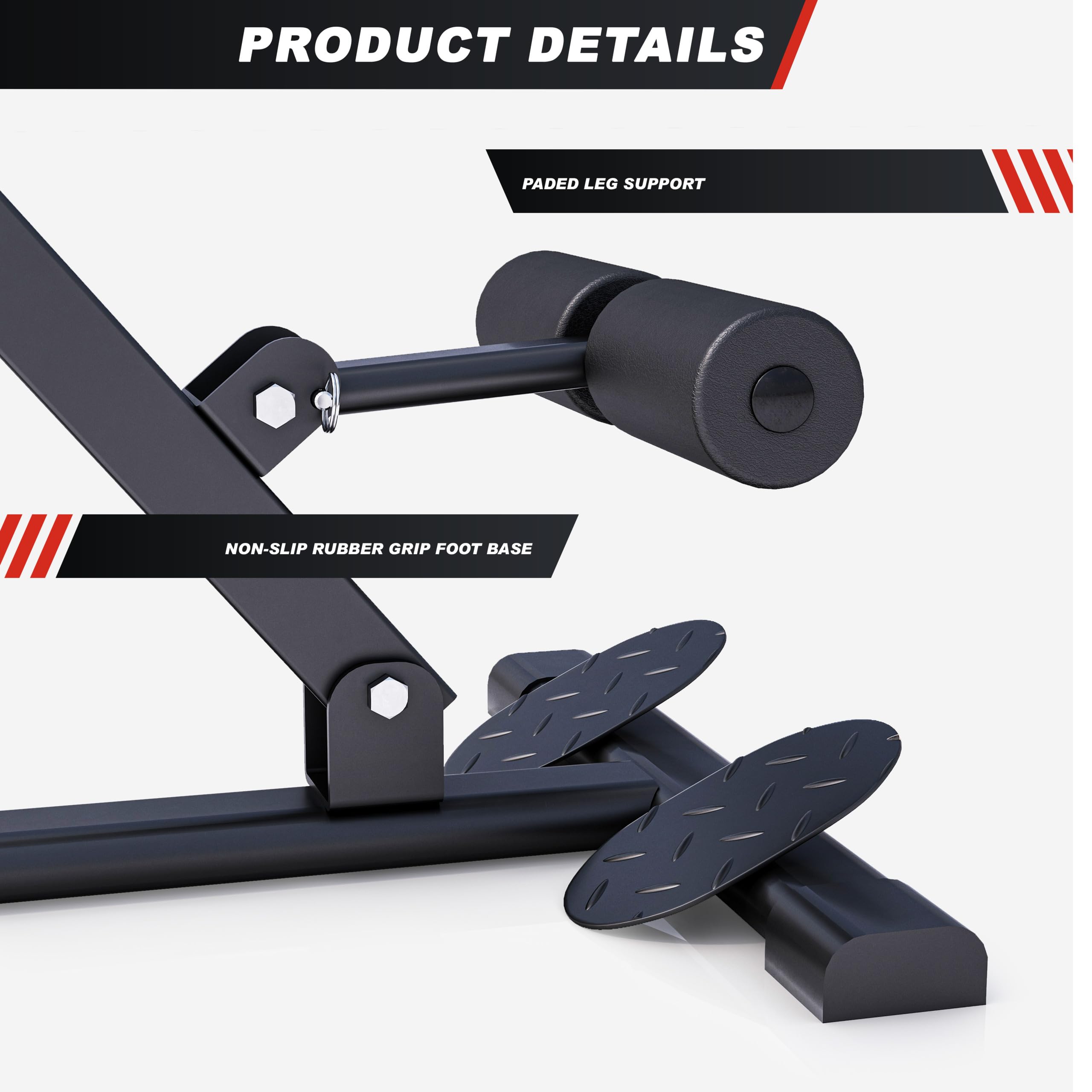 GORILLA SPORTS® Panca Romana - 107x60x86 cm, Pieghevole, Altezza Regolabile, Acciaio, Multifunzione: Dips, Sit Up, Lombari - Macchinari Palestra, Allenamento Schiena, Attrezzi Hyperextension