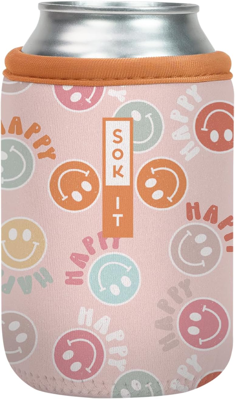 Sok It CanSok Sleeve for Beer & Soda Insulated Neoprene Cover (Mood Booster, 12oz Can Sleeve)