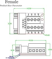 Vista 7 de DB9 Conector de conexión hembra – RS232 D-SUB a puerto de 9 pines adaptador de terminal sin soldadura para conexiones seriales RS232 – 3 piezas