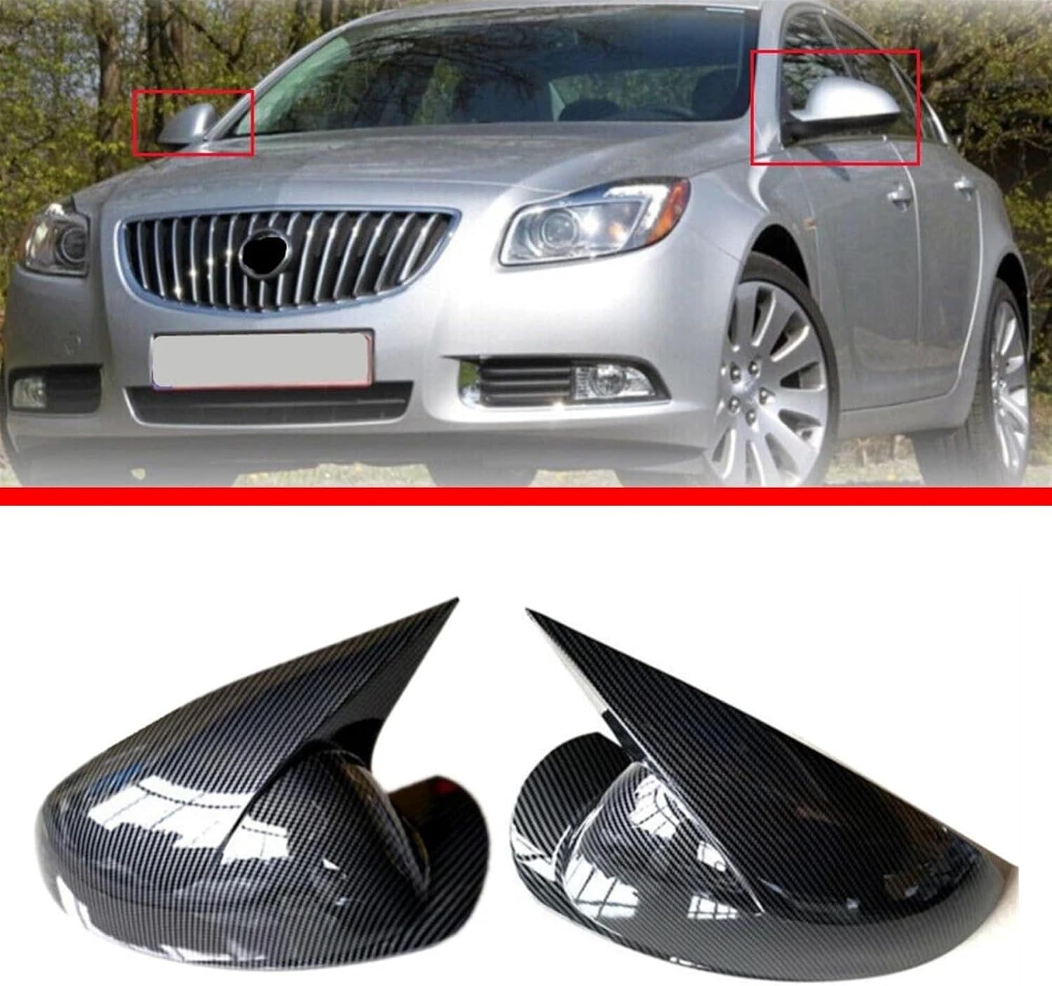 Compatible For Regal/Opel/Vauxhall/Insignia 2008-2016 Rearview Side Mirror Cover Wing Cap Exterior Door Case Trim Sticker (Color : Gloss Black)