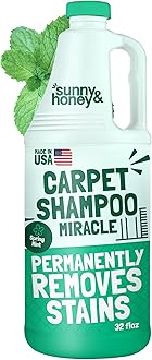 Carpet Shampoo & Cleaning Solution - USA Made Carpet Cleaner Machine Solution - Rug & Upholstery Cleaner - Stain Remover & Odor Deodorizer (32 fl oz Spring Mint Scent)