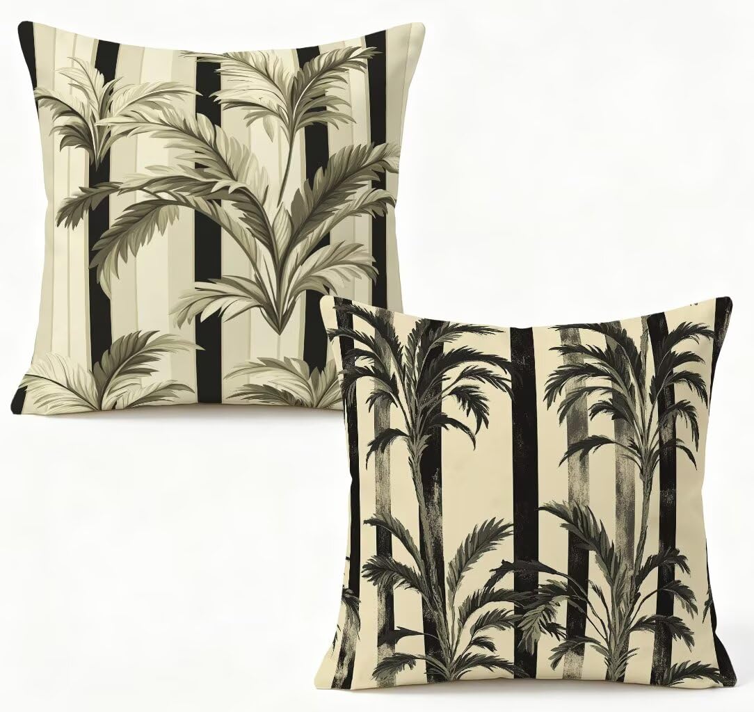 Coussin canape 45 x 45 lot de 2 noir et blanc pour sublimer votre salon ce printemps