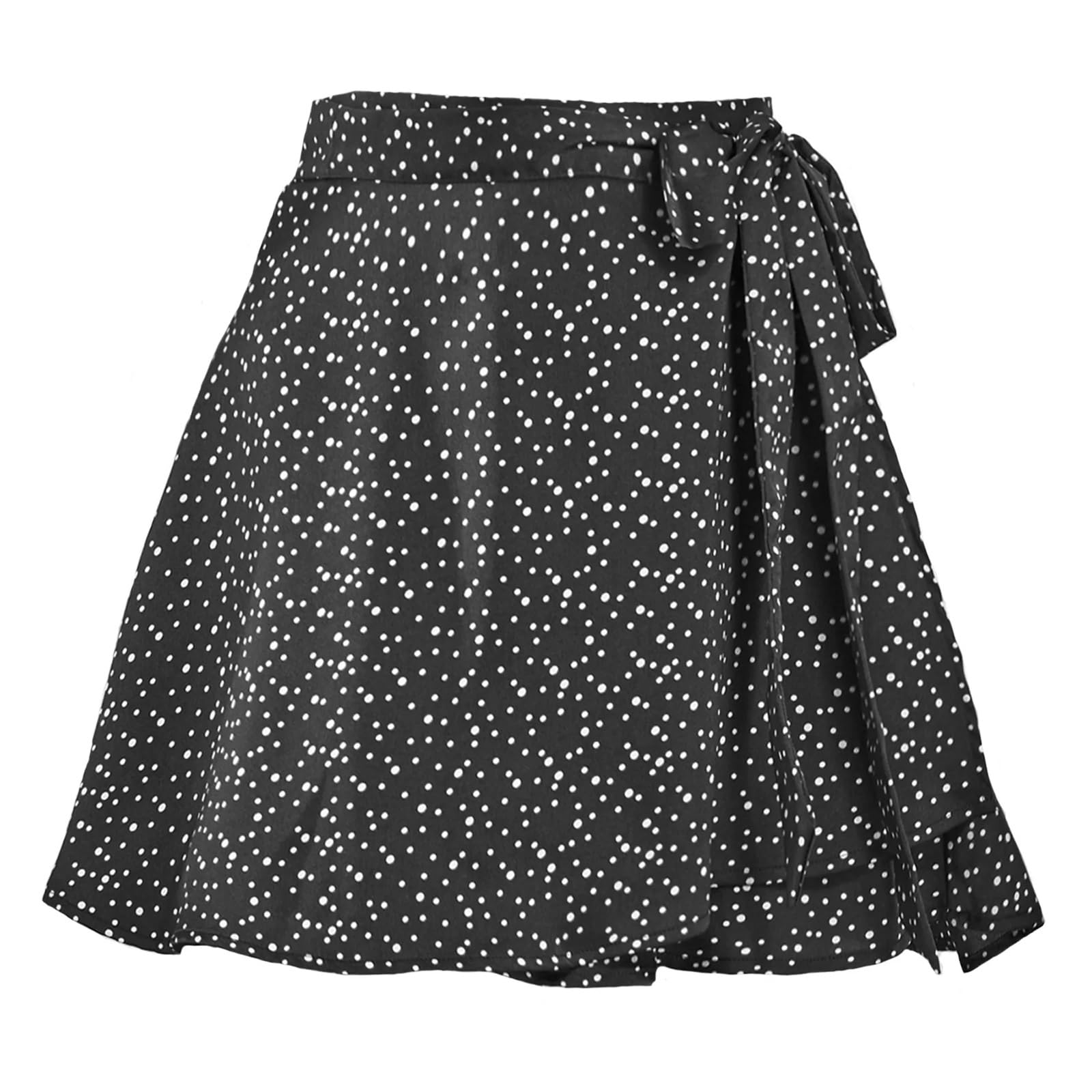 Falda de Baile Cintura Ajustable Lazos Falda con Cordones y Cinta for Mujer, Falda Acampanada de Gasa con Cintura elástica Alta for Mujer(9Black,XL)