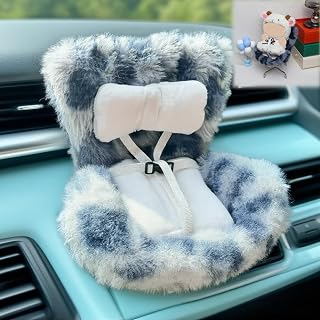 Car Seat for labubu Dolls with Air Vent Clip and Desktop Stand, Cute and Functional Car Ornament for Doll Fans Collectors(Grey) - Amazon product rated Grade A
