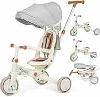 Amazon.co.jp: Thinkmax 子供三輪車 ベビーカー 6in1 折りたたみ