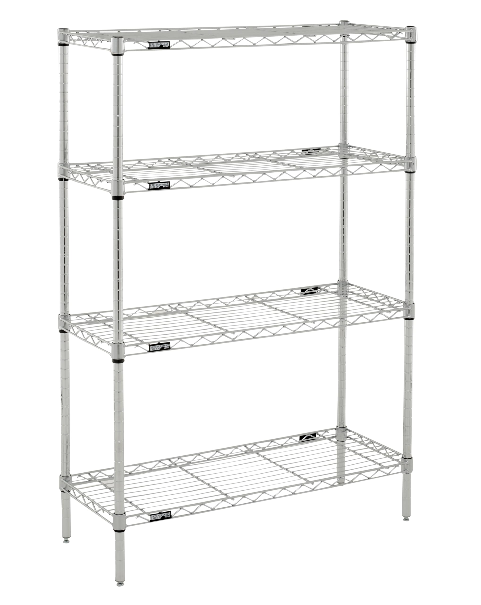 METROProfessional's Choice PCM143654BL 4-Shelf Adjustable Wire Shelving Storage Unit, Chrome, 14" W x 36" L x 54" H
