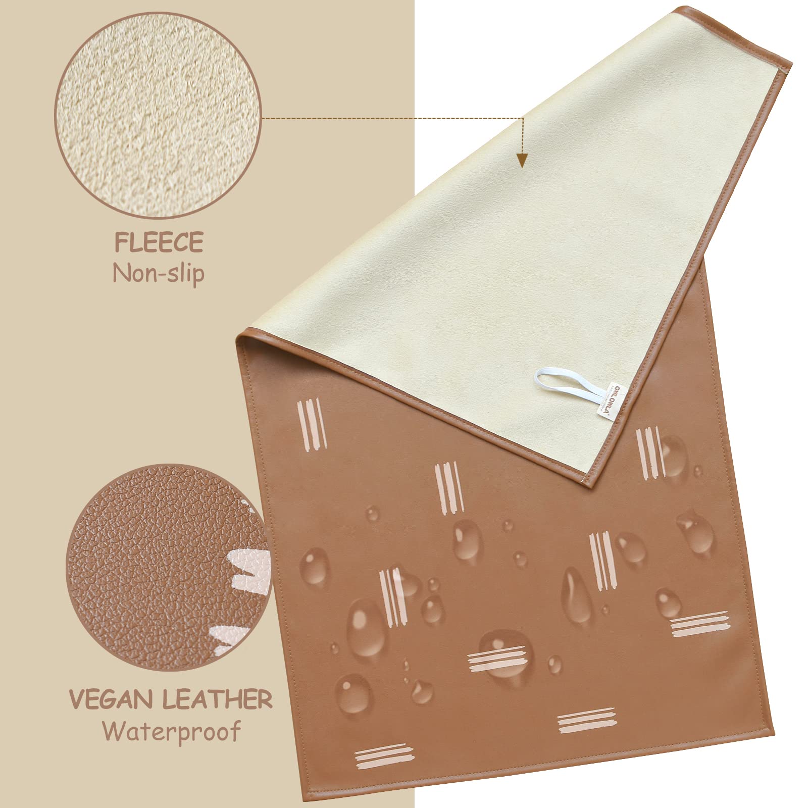Cambiador de pañales portátil para bebé, cambiador de viaje, forro para bebé y niño pequeño (beige y pinceles)