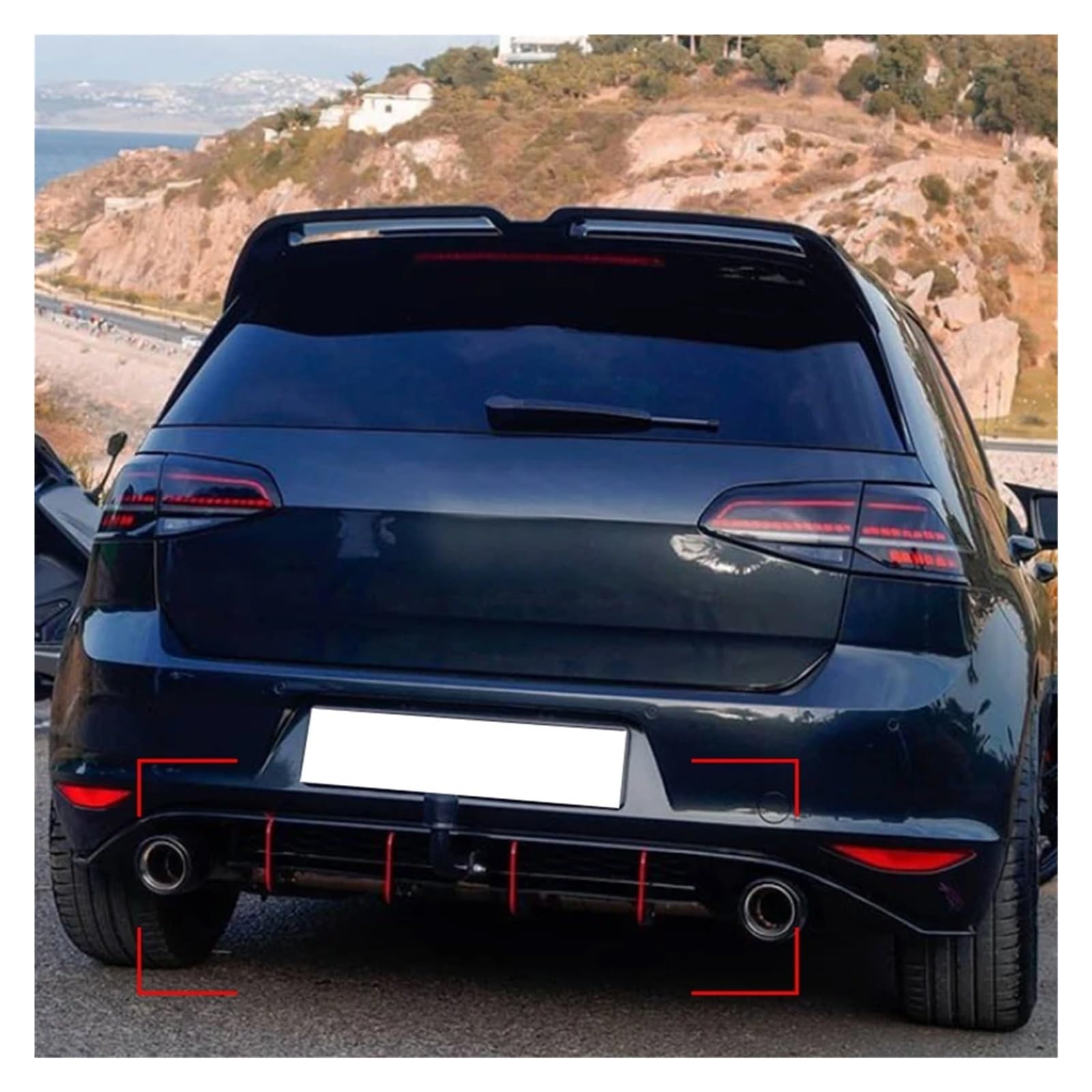 Dyfuzor tylnego zderzaka samochodu, splitter wargowy, pasuje do Volkswagena, Golfa 7 MK7 MK VII GTI 2014-2017, listwa wykończeniowa, spoiler, klapa bagażnika tylny dyfuzor podwozia samochodu