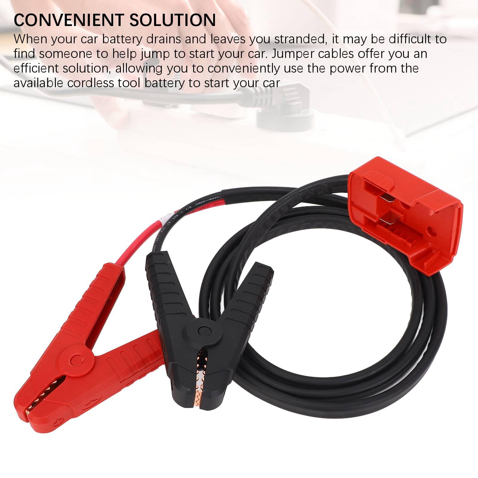 SIXRUN Cables de Puente con Adaptador ABS 8AWG Cable de Arranque de Automóvil para Batería de Iones de Litio de 18 V Arranque de Emergencia para Motores de Gasolina Diésel y Propietarios de Vehículos