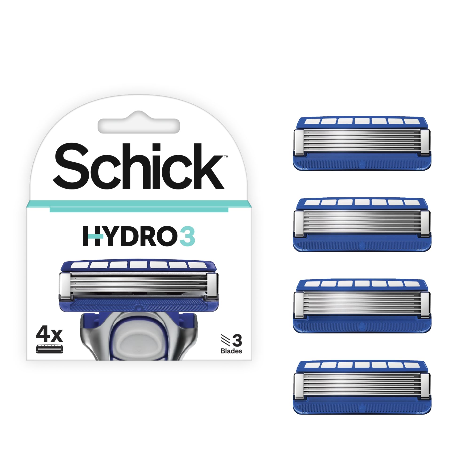 Hydro 3 Tripple Blade Razor Cartridge Refill-Instant Lubricating Protection-Hydrating Gel Reservoir-Hydrates After Shave-Less Friction With Skin Guards-Smooth Shave-Comforts Skin-4