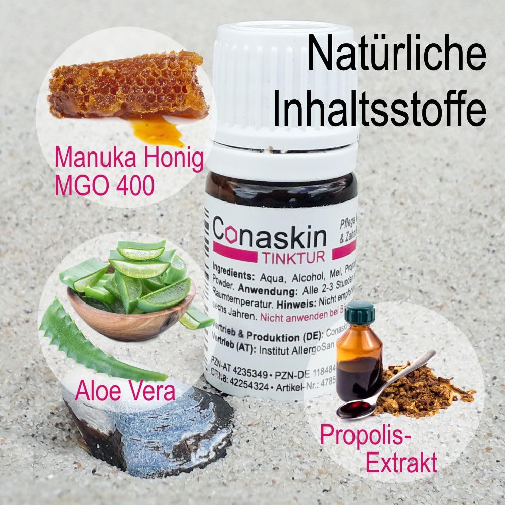 Mundpflege-Tinktur MANUKA-HONIG (MGO400) PROPOLIS | Naturkosmetik | Druckstellen durch Zahnspangen | Bei Zahnfleischentzündung Herpes Aphten