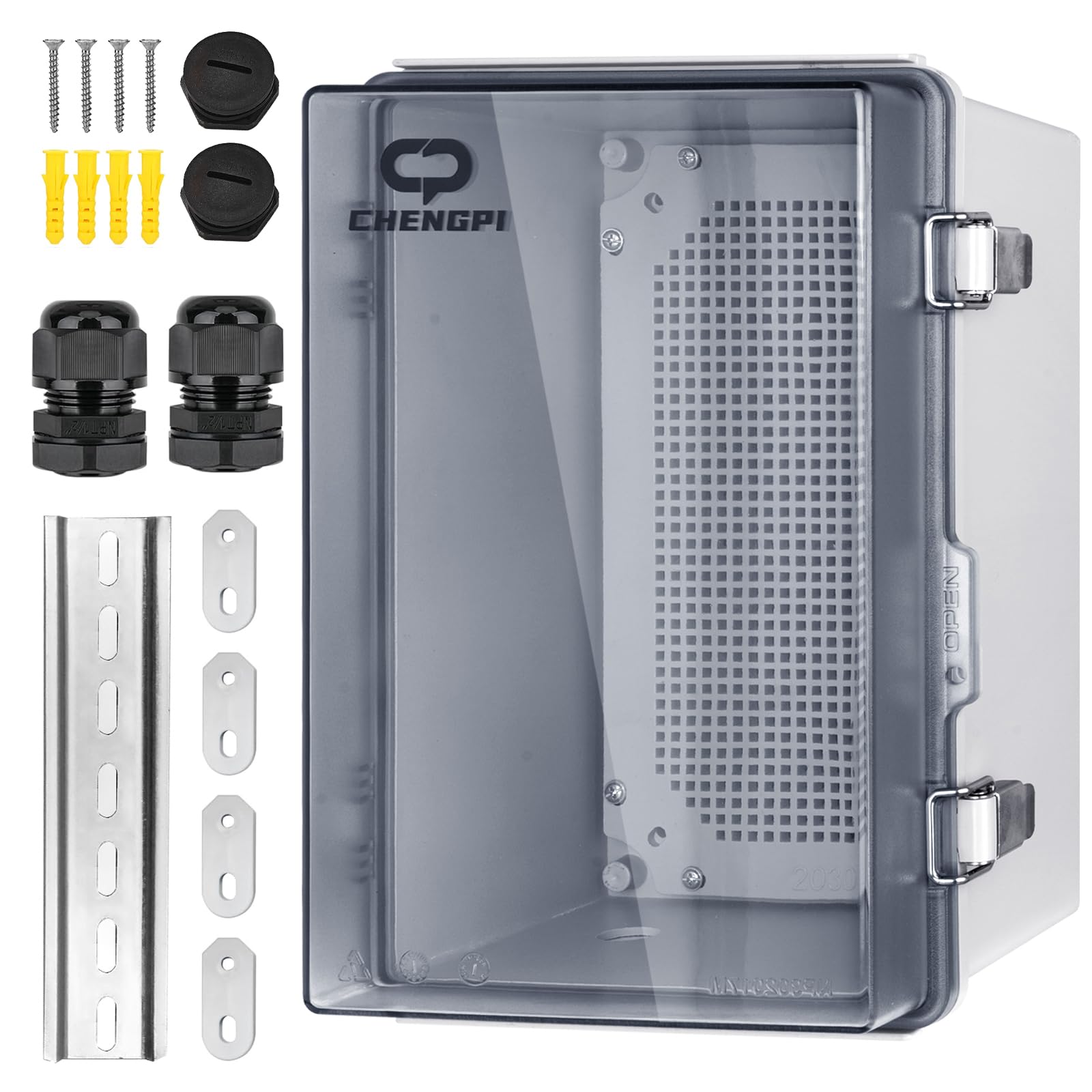 Scatola Elettrica da Esterno,Armadio Elettrico Da Esterno,IP66 Scatola Derivazione Stagna Da Parete, Alloggiamento in Plastica ABS, Quadro Elettrico Esterno 200×300×170MM