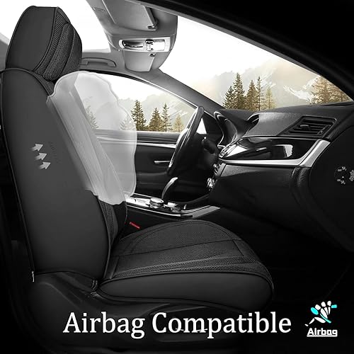 Miniatura 5 de GEMAYTEK - Funda de asiento de coche negra, accesorios universales para asiento de automóvil, protector de asiento de automóvil transpirable, fundas