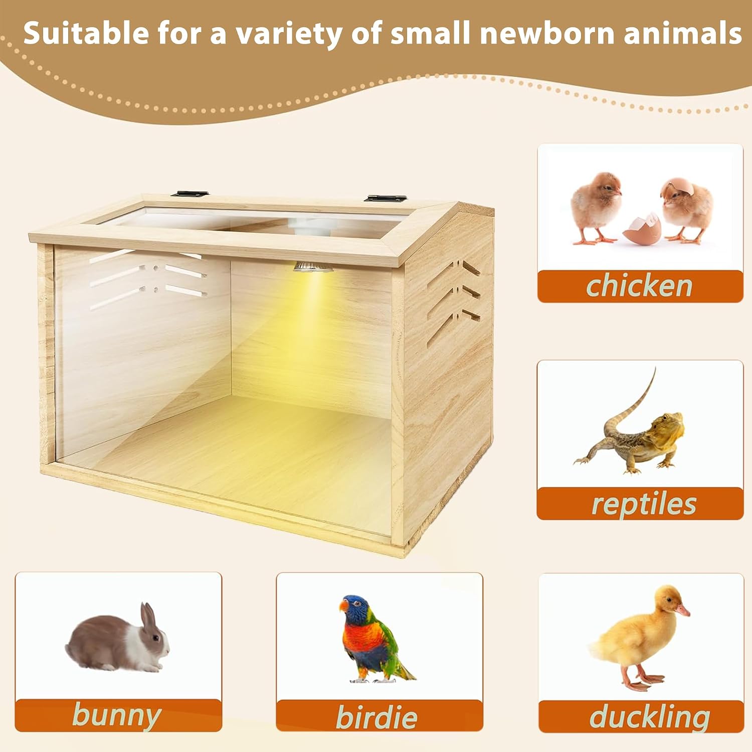 Chicken brooder Box,Chick brooder with Heater,Small pet nest,16X12X12 in