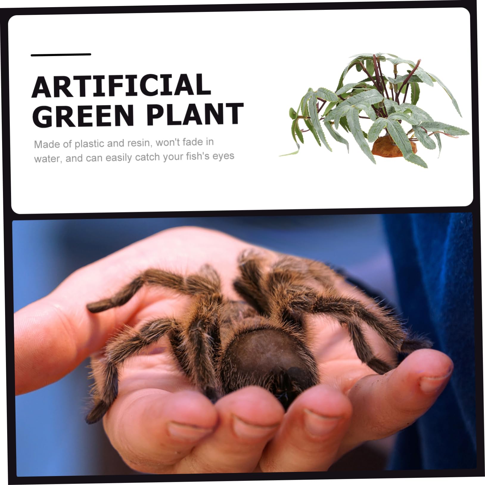 HOUDERCO Faux Plants Indoor Lizard Accessories Reptile Safe Decor Plants for Aquarium Landscape