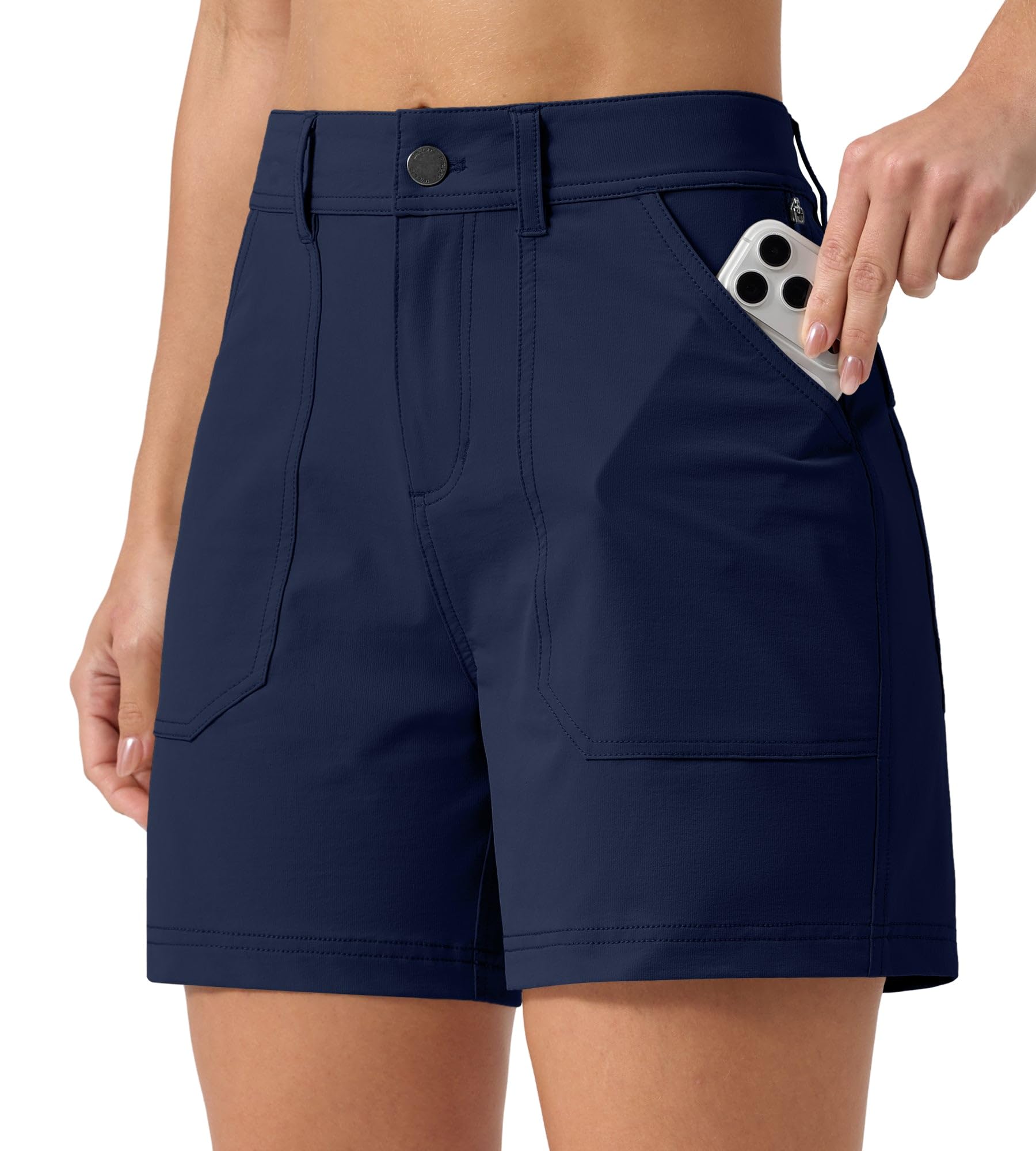 WILLIT Wandershorts Damen Schnelltrocknend Elastisch Wasserabweisend Outdoor Trekking Shorts 13cm (5") mit Taschen