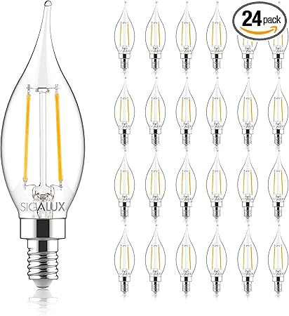 E12 LED Bulb Candelabra Base 60 watt LED Chandelier Light Bulbs Dimmable Flame.