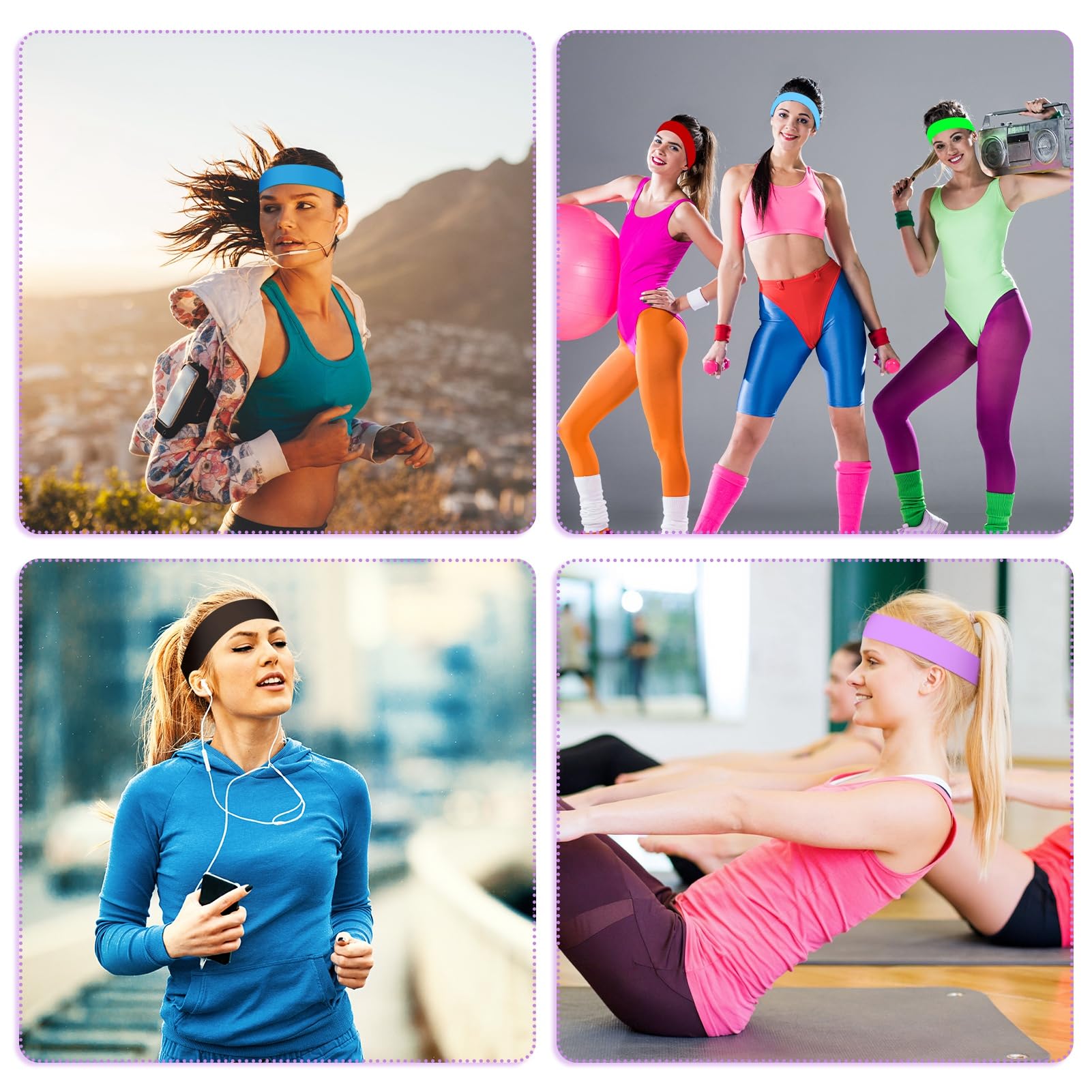 YDHfdc Damen Sport Stirnbänder 5er Pack – Rutschfest, Atmungsaktiv, Für Yoga, Laufen & Fitness