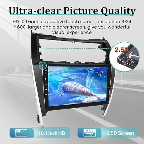 Miniatura 7 de 2+64G Radio Android 13 para Toyota Camry 2012 2013 2014 - Apple Carplay inalámbrico y Android Auto -10.1 pulgadas pantalla táctil estéreo de coche