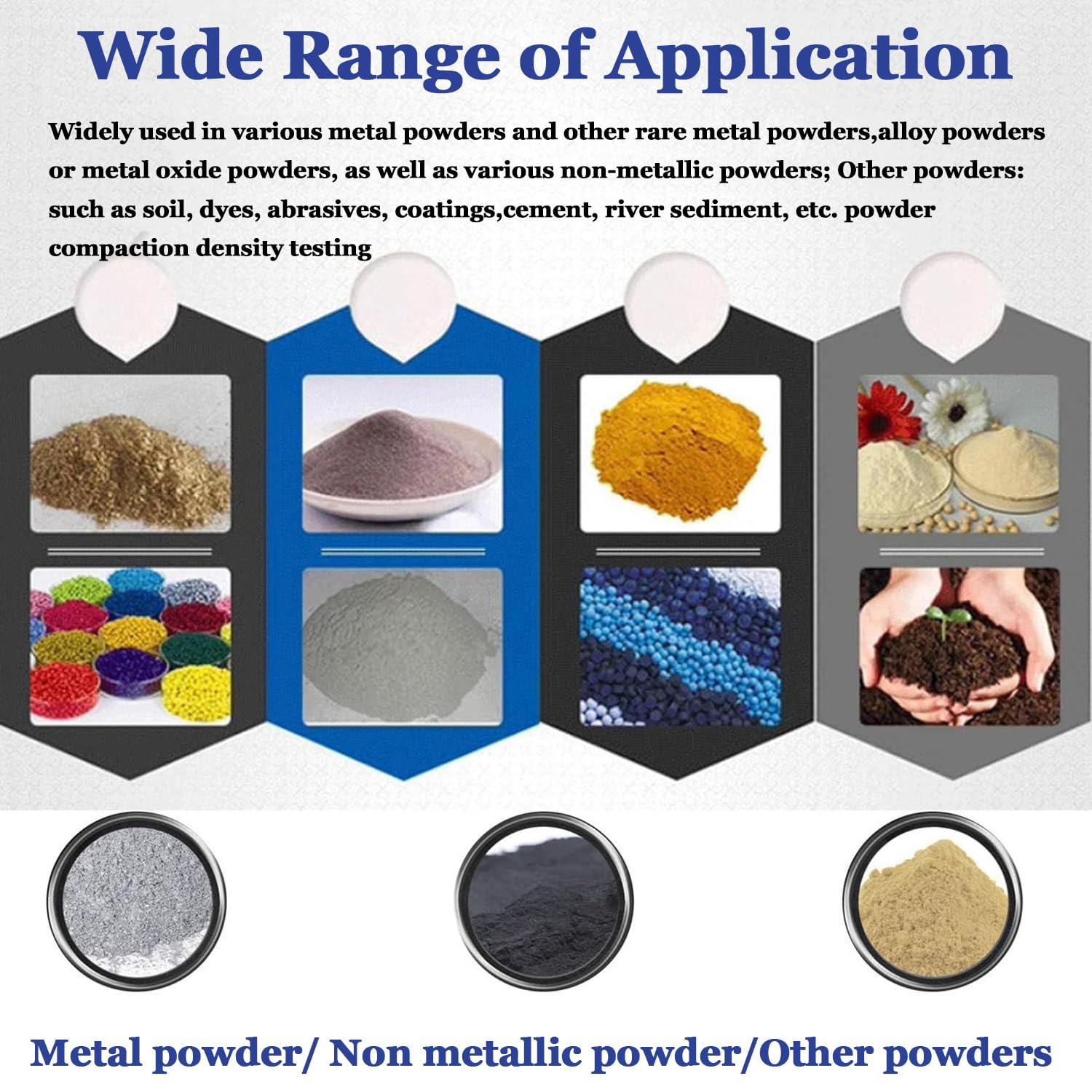 Schüttdichtemessgerät Edelstahl Densimeter für Metall/Nichtmetallpulver inklusive 100ml Messbecher für genaue Dichtemessung