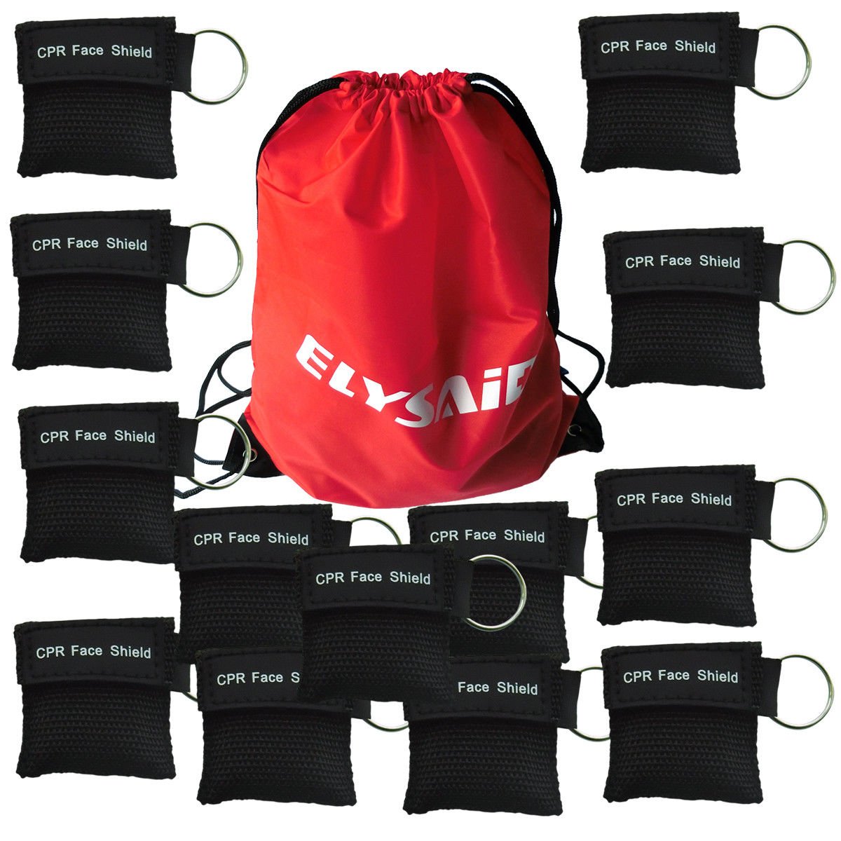 Erste Hilfe CPR Maske für AED CPR Training, Schwarz, 100 Stück