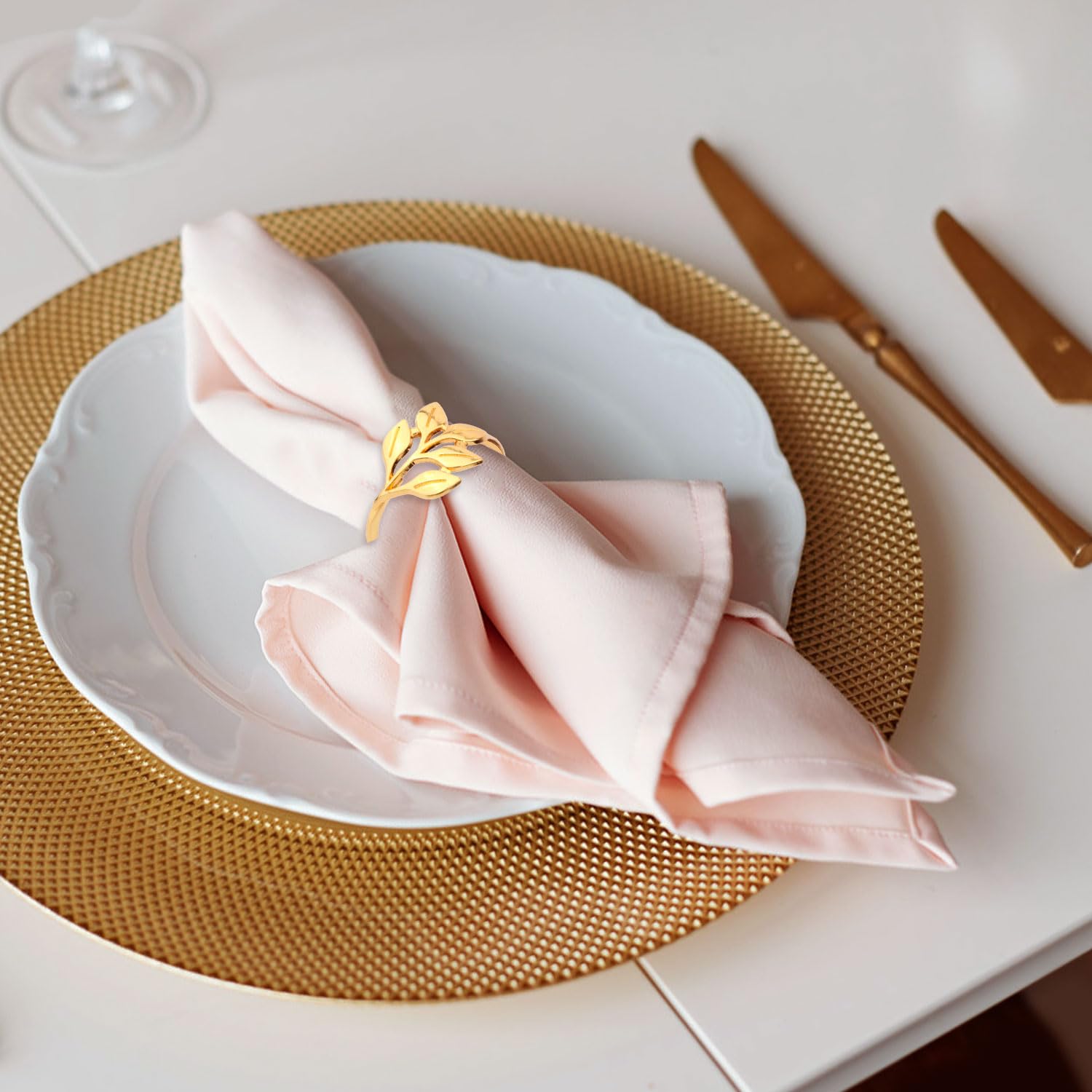 Lot De 12 Ronds De Serviette En Métal Dans Leur Emballage D