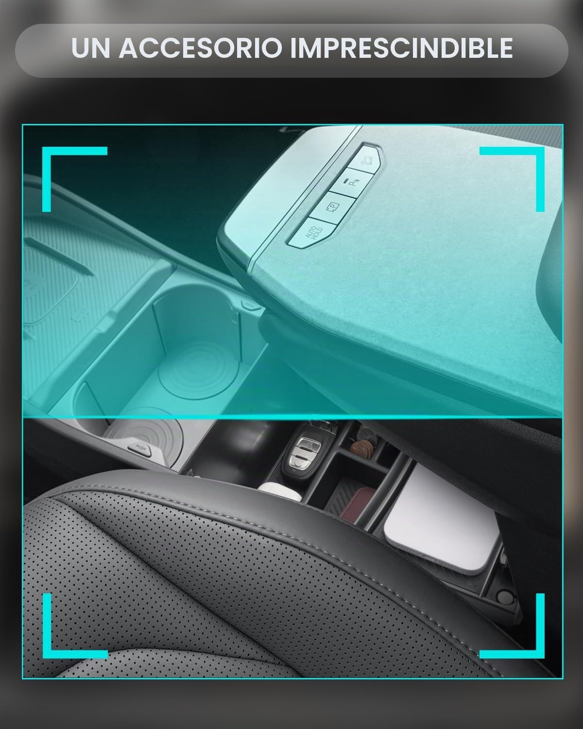 CDEFG Compatible con Kia EV3 2025 2026 consola central, caja de almacenamiento de doble piso debajo del reposabrazos central, organizador de consola central para coche, bandeja EV3 GT Line Accesorios