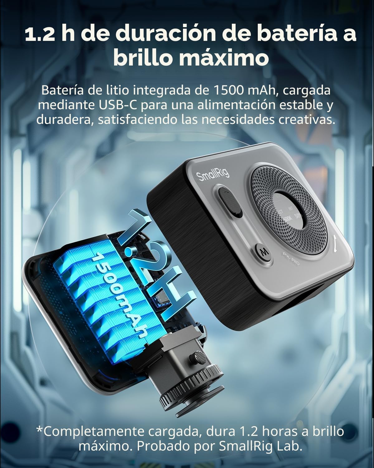 SMALLRIG Luz de Video LED Vibe P96 Pro, Luz de Cámara Portátil para Fotografía, Luz de Zapata Fría, CRI95+, 2500-6500K, 5 Efectos, Transmisión en Vivo, Color Negro 4660