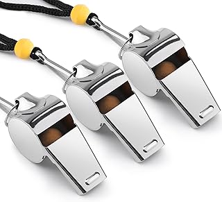 KTRIO Whistle for Coaches, Metal Whistle Sports Whistle with Lanyard, Loud Crisp Sound Whistles for Referees, Coaches, Teachers, Polices, Training, Outdoor Sports