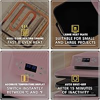 Vista 3 de HTVRONT - Máquina de prensa de calor automática para camisetas - Prensa de calor 15x15 con liberación automática - Calienta rápido y calienta Rosa