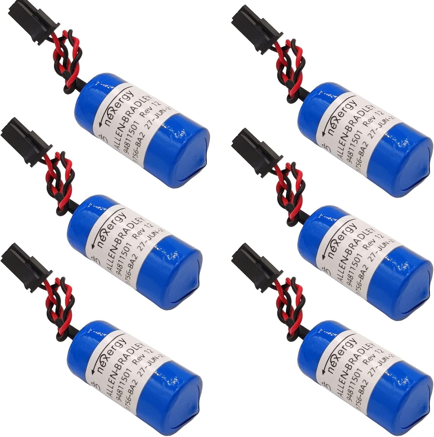 6Pcs 3V 1756-BA2 1200mAh PLC Controller Battery BR2/3A-AB Lithium Battery for Allen Bradley PLC 1756-BA2