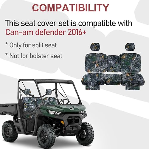 Miniatura 4 de StarknightMT Funda de asiento UTV Defender  Fundas de asiento impermeables a prueba de polvo compatibles con Can Am Defender DPS MAX 6X6 PRO