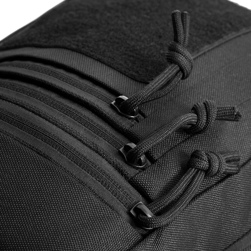 M-Tac EDC - Funda para pistola con cierre de , color negro, bolsillo oculto para arma con 5 compartimentos, ajuste universal para pistolas, color negro