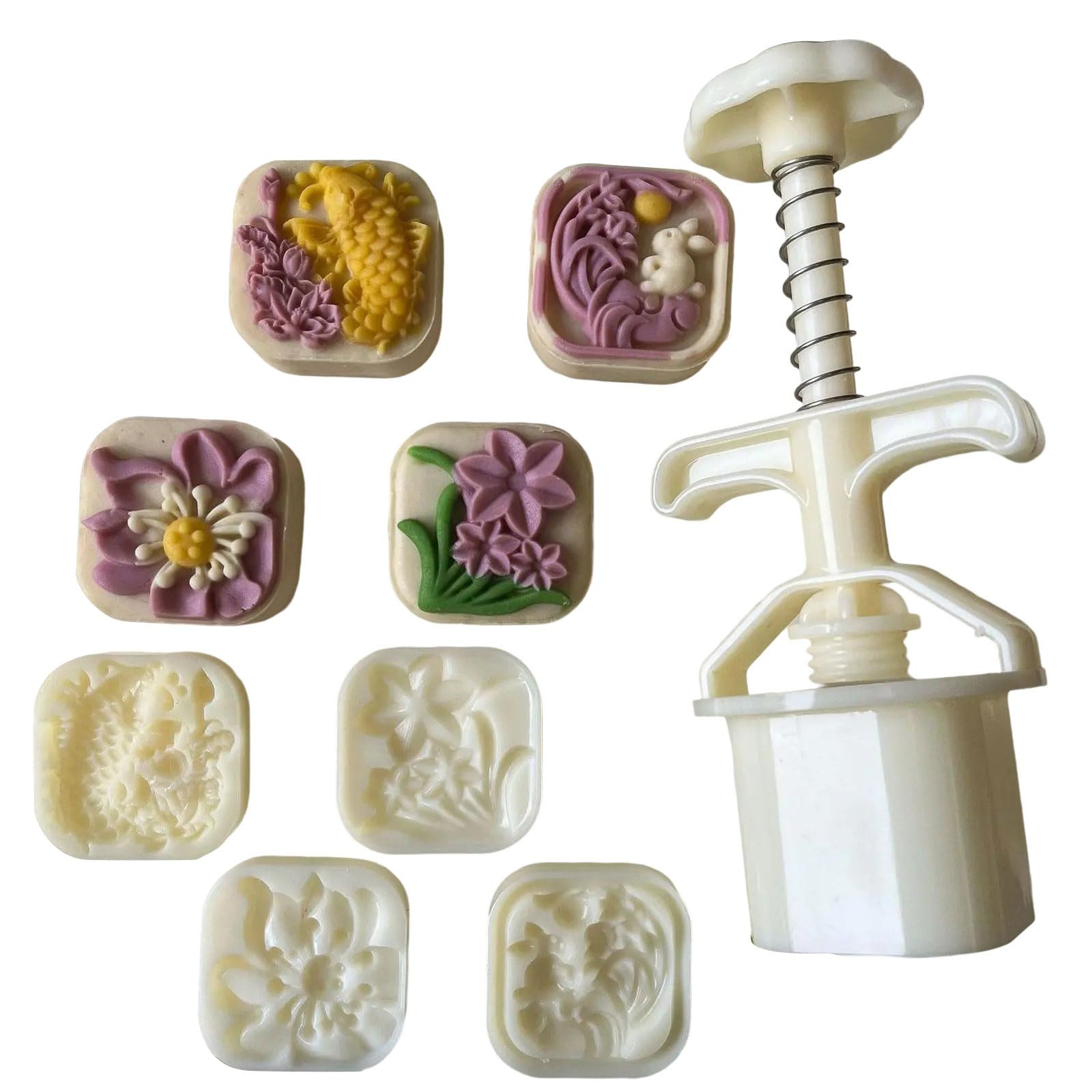 YWLUUOO Cakes Mold Cookie Stamp Dessert Baking Tool Hand Pressure Chinese Pastries for Celebration and Gatherings Hand Press Pastries Tool