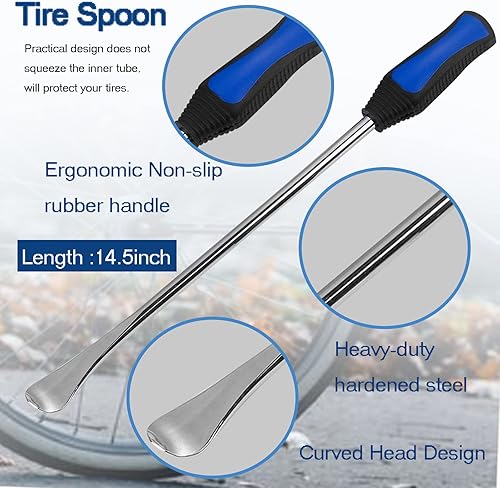 Miniatura 3 de Juego de herramientas de cambio de neumáticos de motocicleta de 14.5 pulgadas, juego de herramientas para cambiar neumáticos, palancas de cuchara de