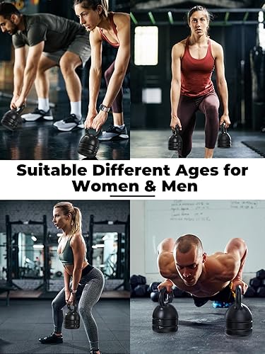 Miniatura 5 de TopMade Juego de pesas rusas ajustables de hierro fundido para ejercicio, fitness, hervidor de agua, agarre de bola de 5, 8, 9, 12 libras