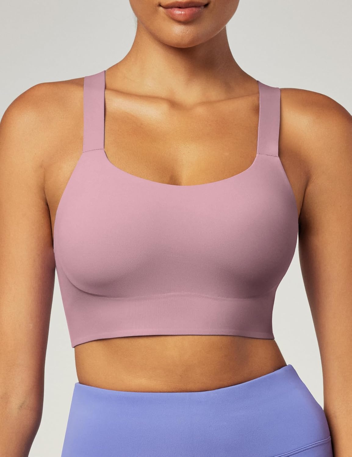 Ewedoos Womens Sports Bras Comfort Yoga Sports Bra Medium Support Racerback Workout Tops Seamless Adjustable Gym Bra - Image 2