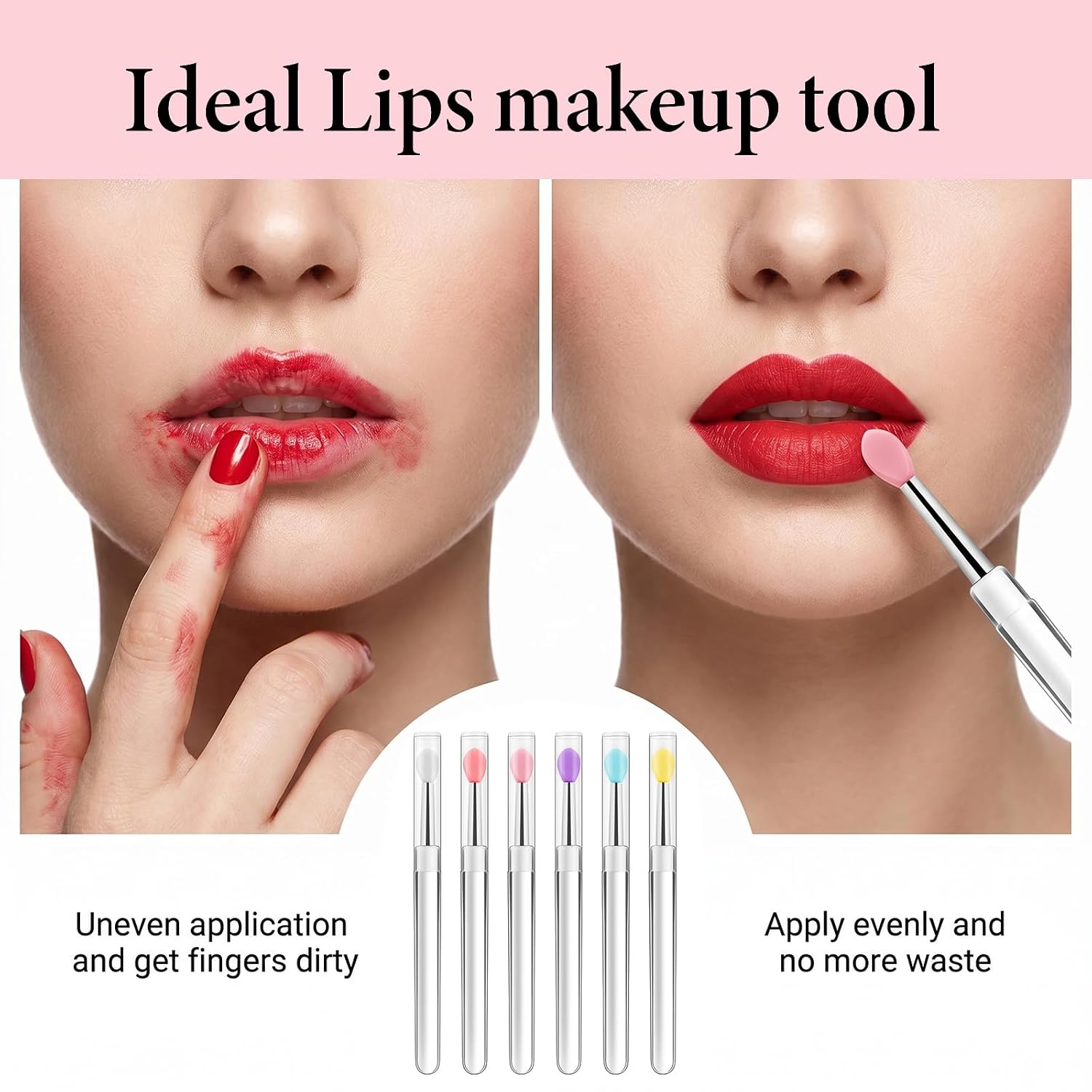 12PCS Lip Mask Applicator Silicone Lip Applicator with Caps | Lip Balm Brush Beauty Tool Kits for Lipsticks Gloss Lips Balm