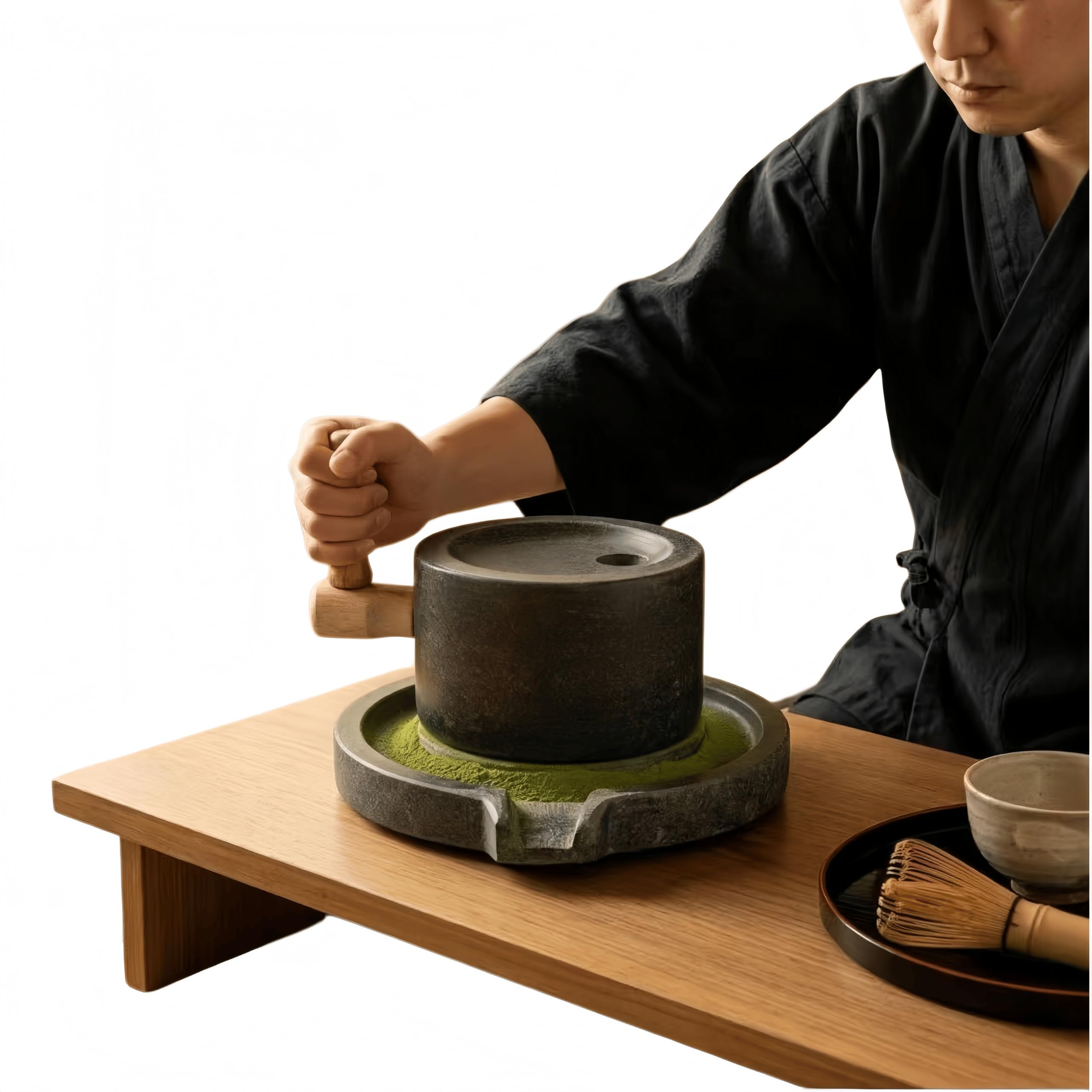 Amazon | 手挽き点茶石臼 青石抹茶臼 茶道用茶臼・抹茶研磨工具 伝統