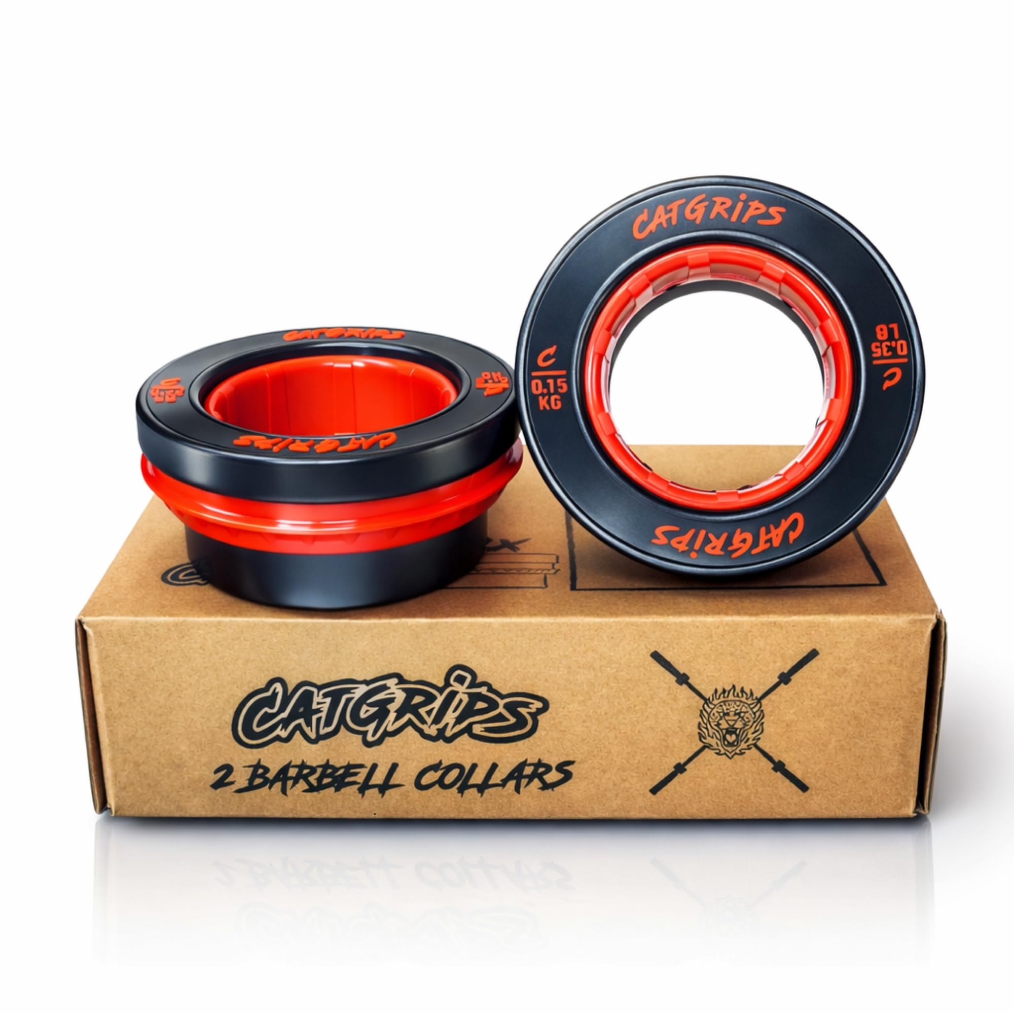 CatGrips Hantelscheiben Klemmen 50mm – Schnellverschluss Verschlüsse für Langhantel – Barbell Collars rutschfest – Gewichtsklammern für Crossfit Krafttraining Gewichtheben Fitness