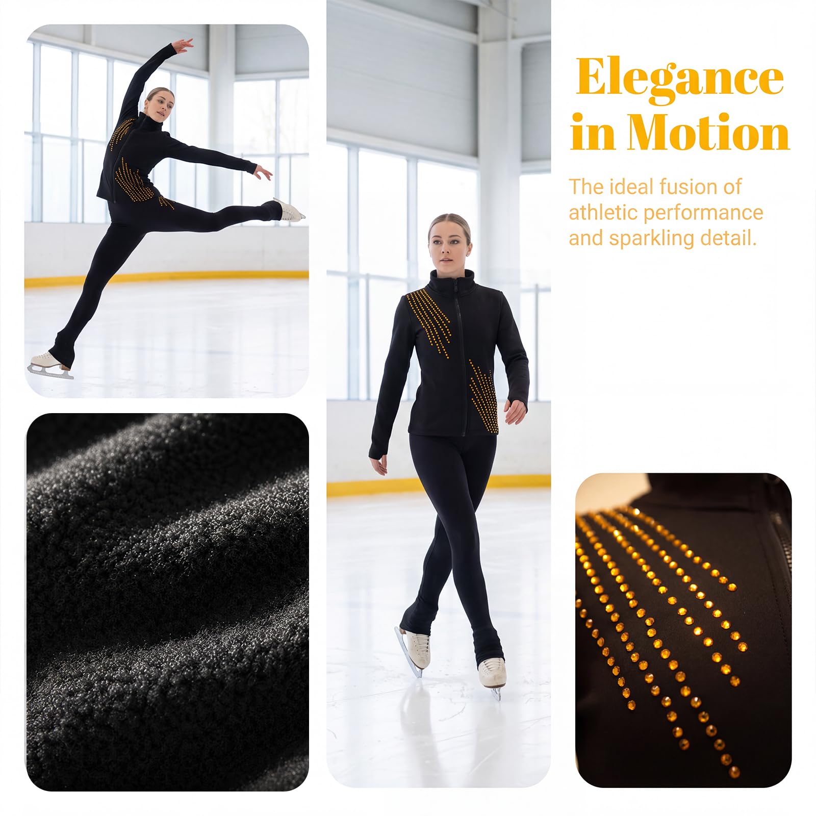 LIUHUO Chaqueta de patinaje artístico para niñas y mujeres, cálida y cómoda