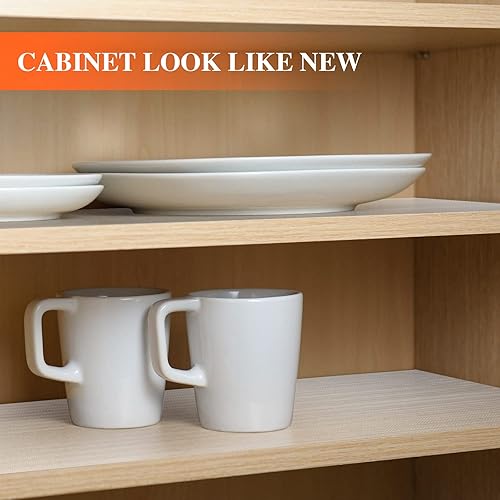 Miniatura 9 de Mcrbeay Revestimientos para armarios de cocina, revestimientos de refrigerador, forro de cajón no adhesivo, 12 pulgadas x 10 pies (240 pulgadas),