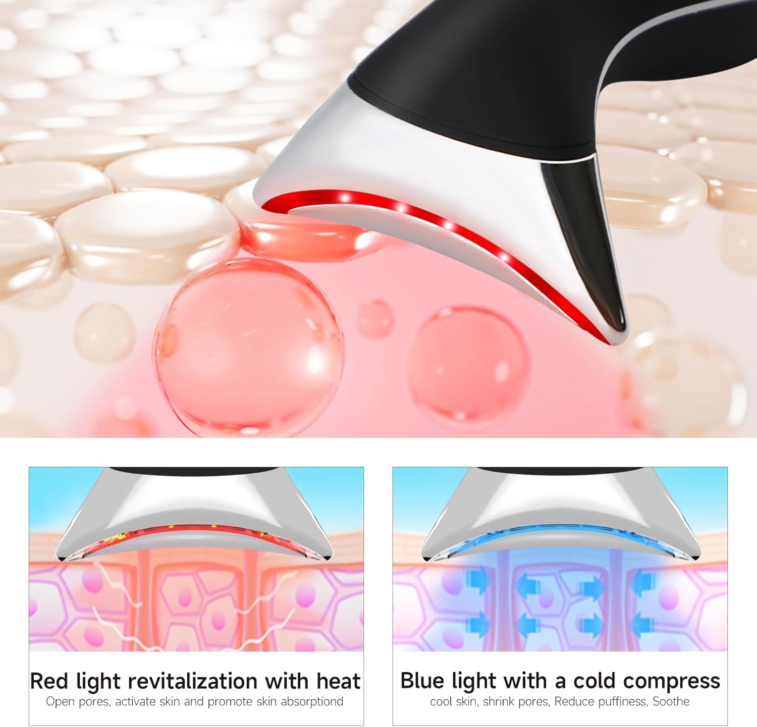 Ms.W Red Light Neck Face Massager, Facial Massager with Hot & Cold Modes for Skin Care, Vibration for Skin Tightening and Rejuvenation - Image 3