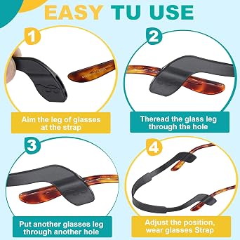 SMARTTOP Kids Glasses Strap with Storage Box, 8 Pack Eyeglass Sunglasses String Strap Holder Eyewear Retainer, Silicone Elastic Sports Toddlers Glasses Strap with Ear Grips 8 Colors
