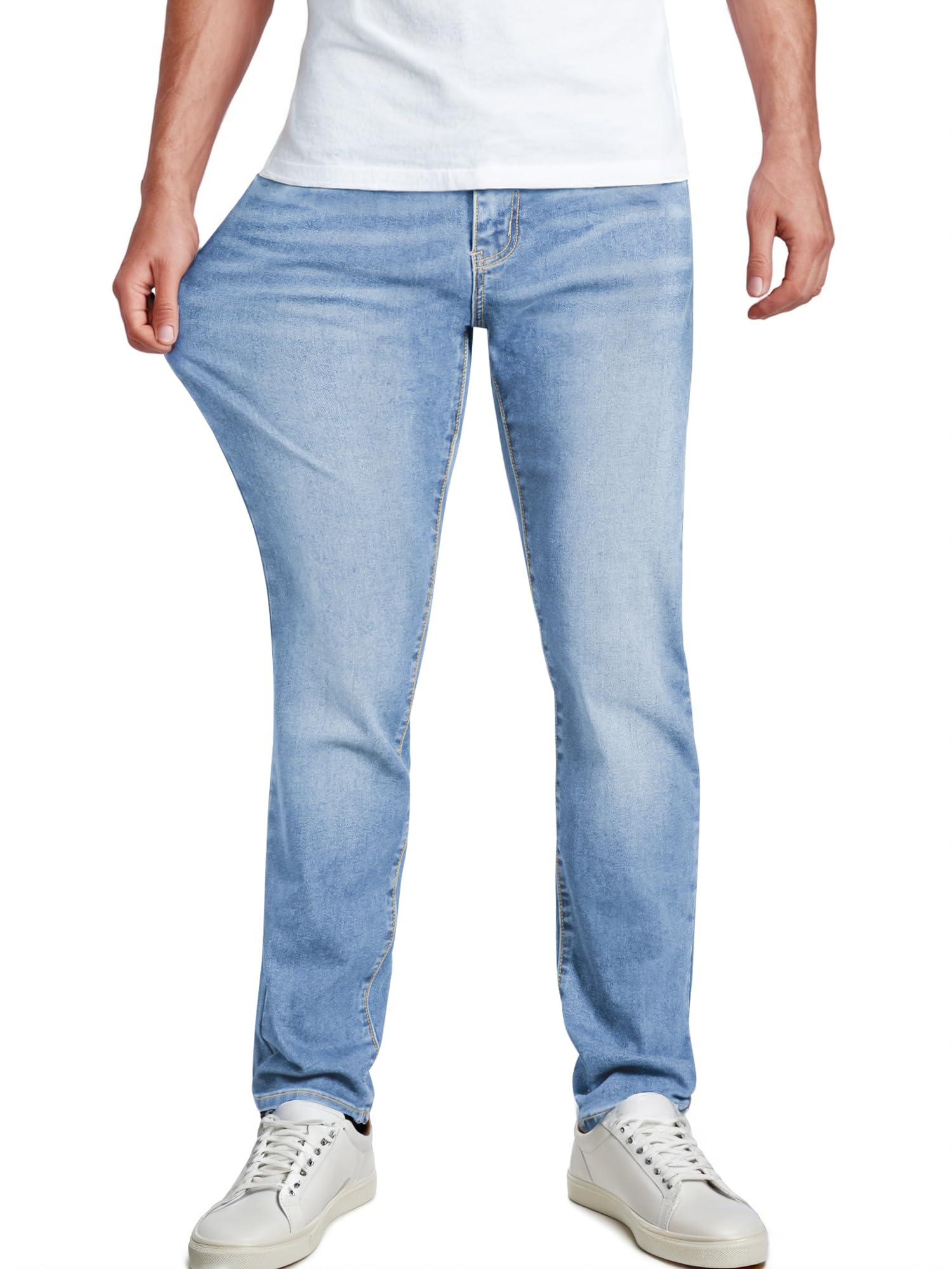 JMIERR Men's Jeans Classic Regular Fit Straight Stretch Denim Pants