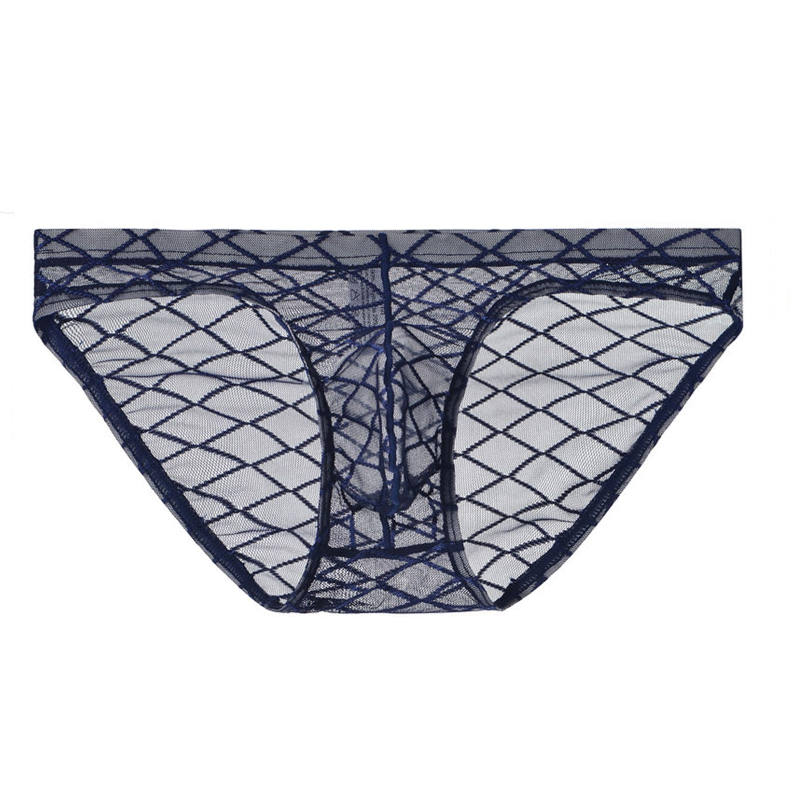 PWMENLK Men's Brief Underwear Ice Silk See Through Sexy Underpants Sports Letter Thong Underwear Seamless Thong Bikini