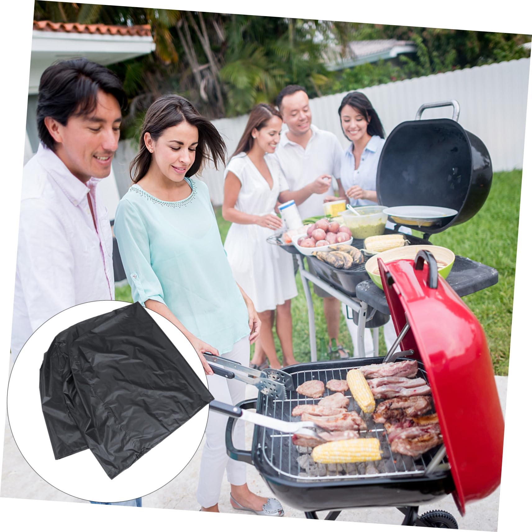 iplusmile Funda para Parrilla de Barbacoa Protectora de Poliéster Cubierta para Barbacoa de Exterior para Parrilla y Anti-Polvo para Usar Jardín o Terraza